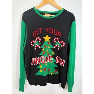 Roebuck & Co Sears Women's Ugly Christmas Sweater Green XL‎ Get Your Jingle On